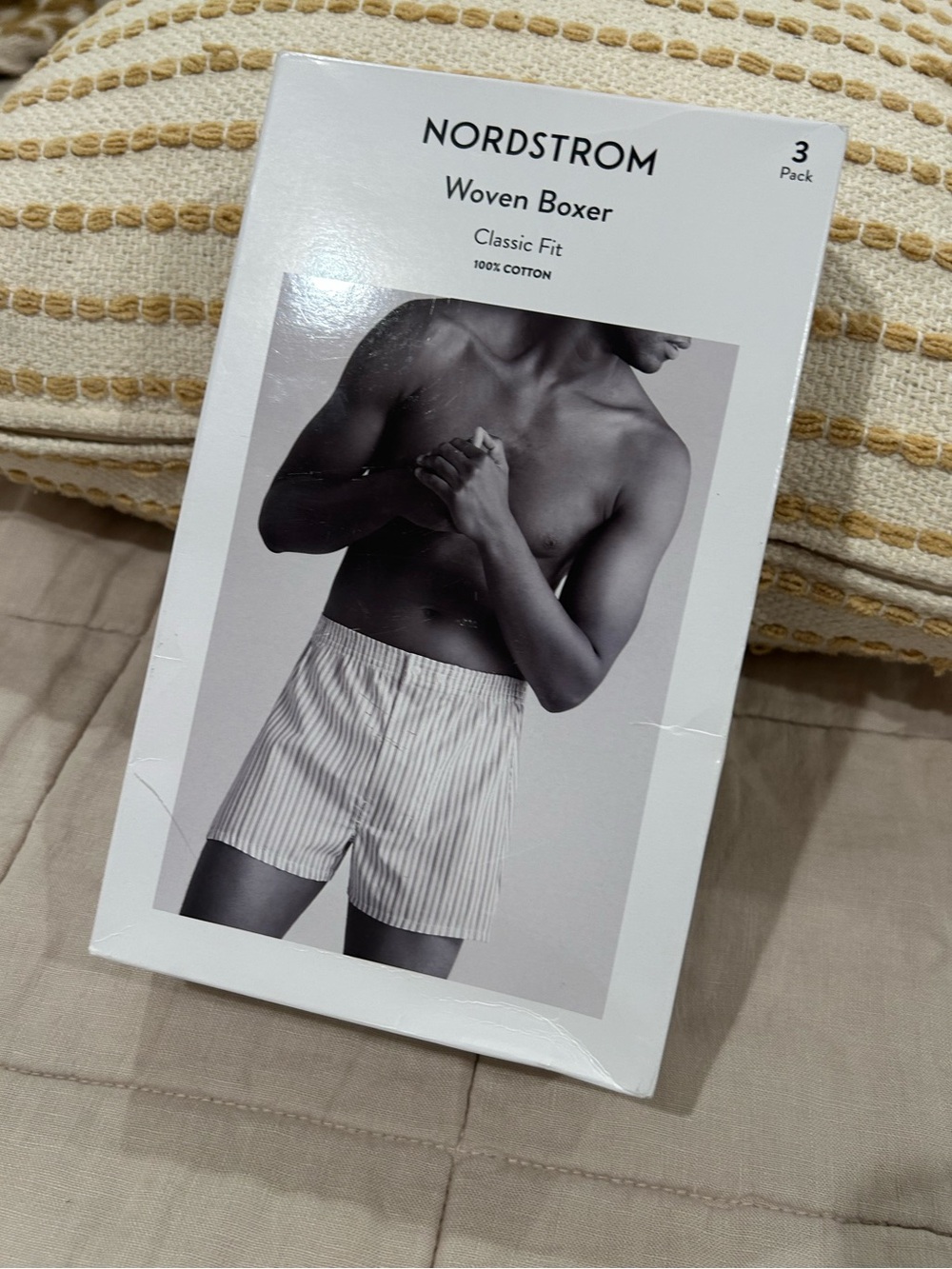 Nordstrom 3 pack woven boxer classic fit 100% cotton /new with box